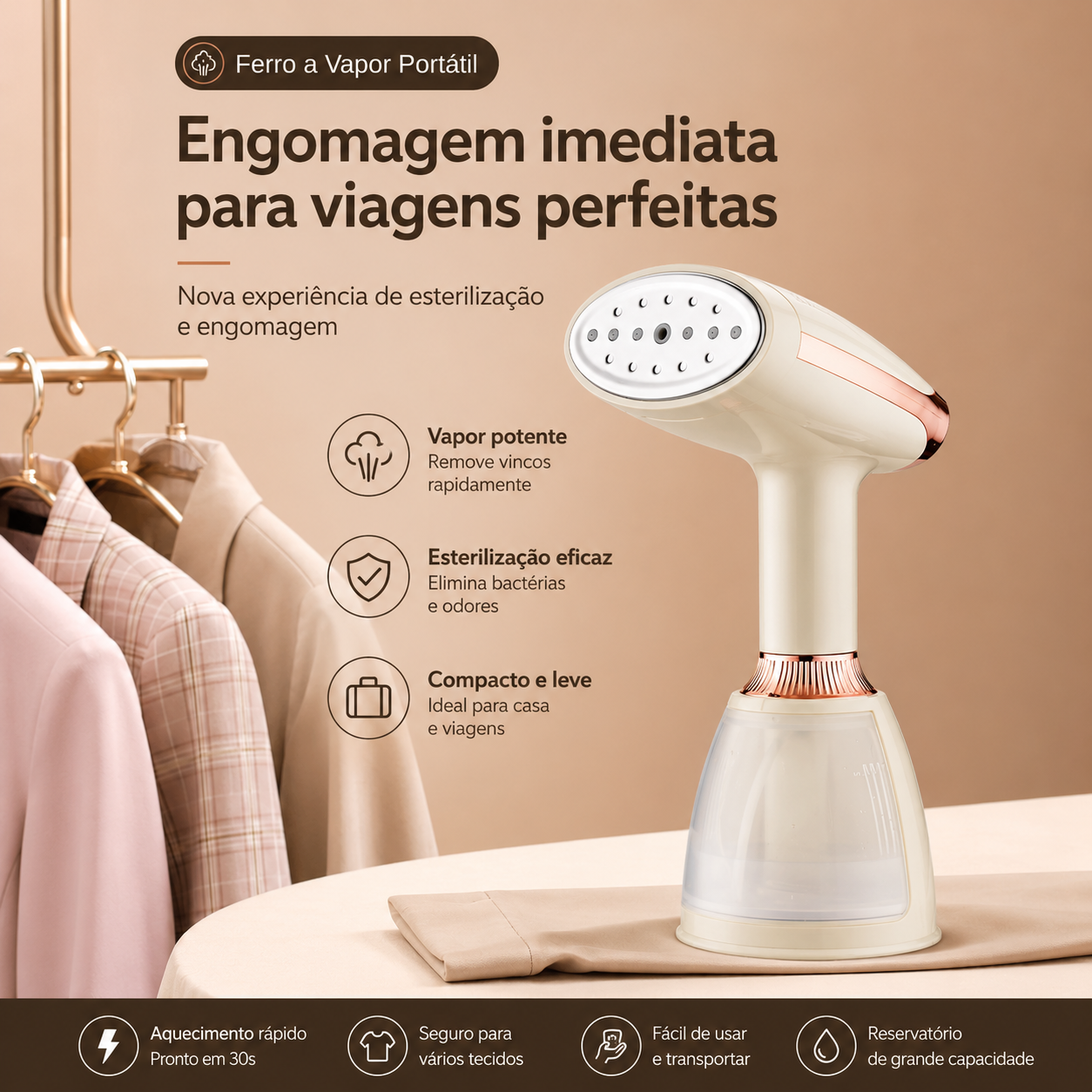 Ironix™ Ferro a Vapor Portátil