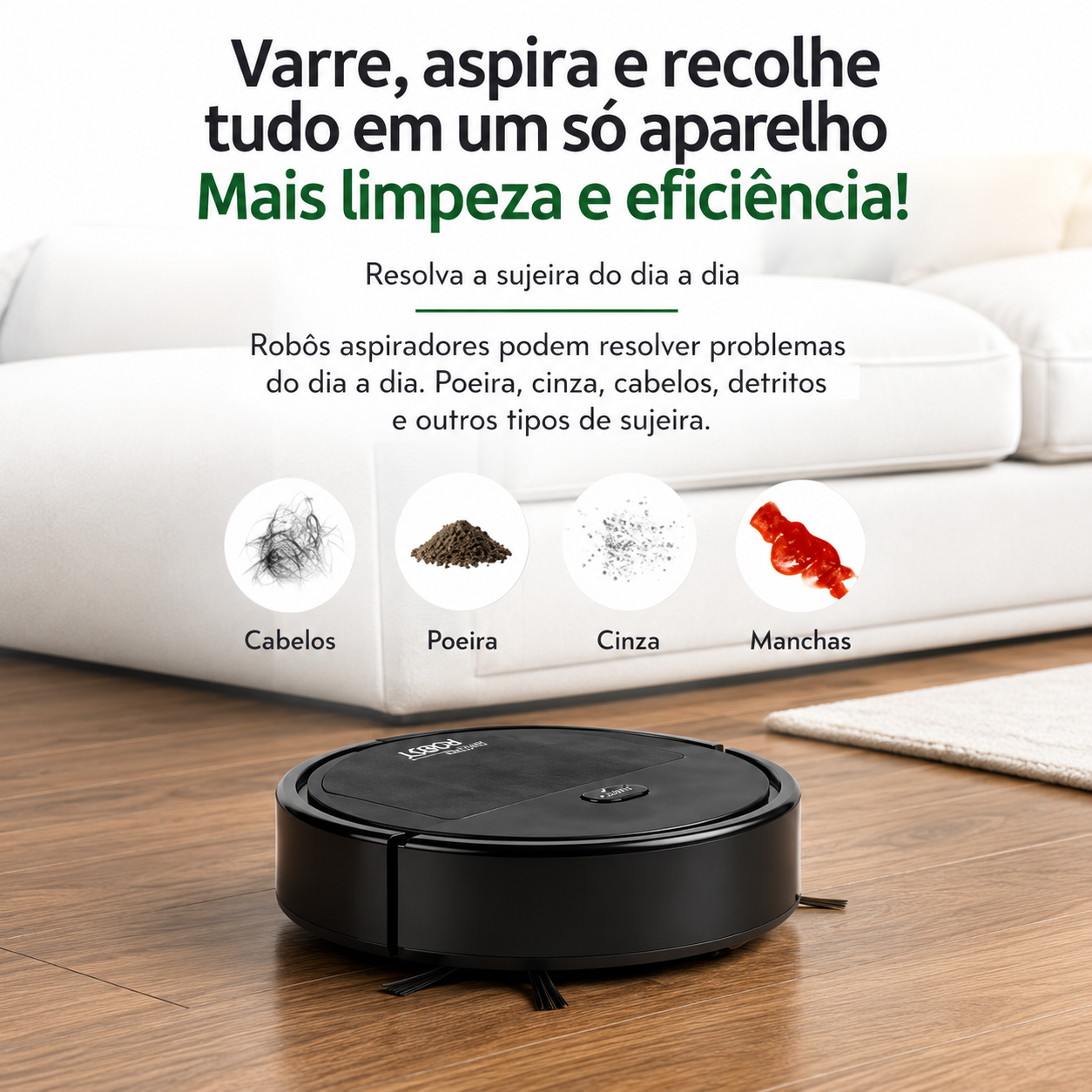 CleanBot™ robô aspirador compacto para limpeza