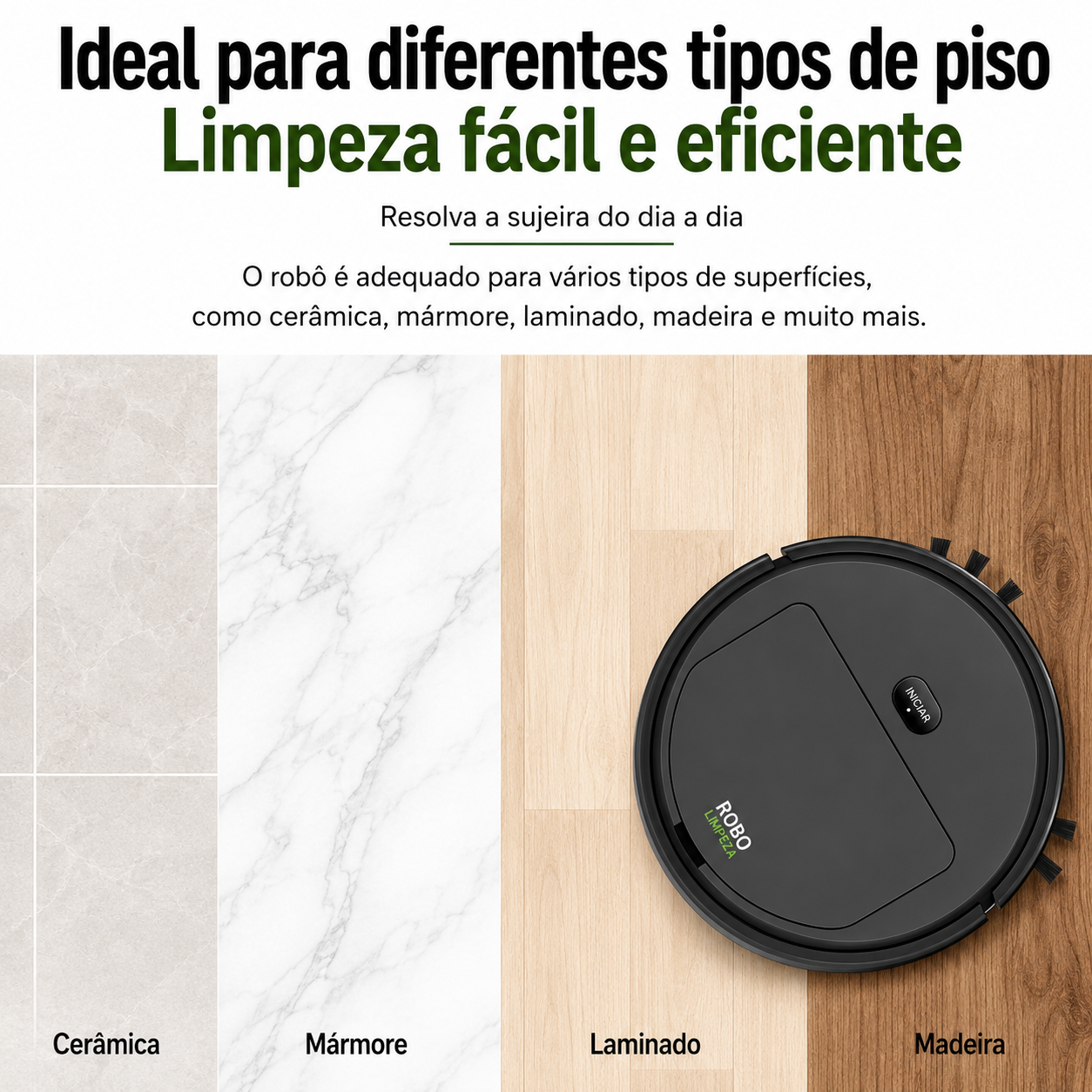 CleanBot™ robô aspirador compacto para limpeza