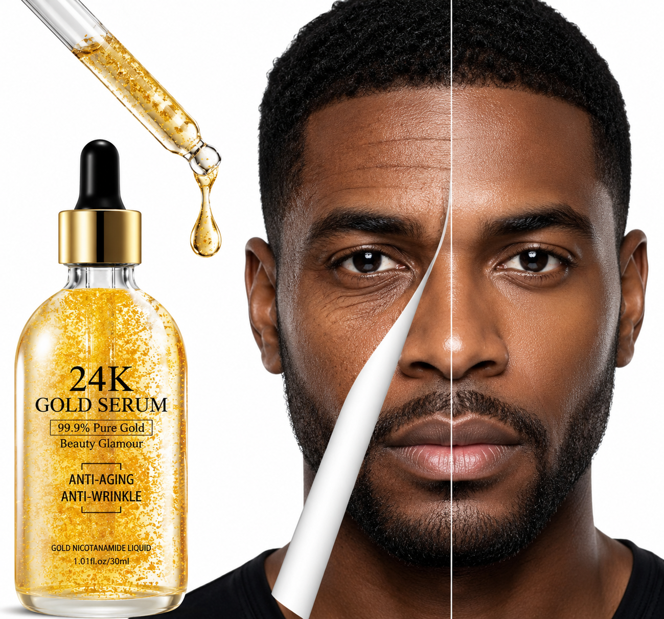 Sérum Anti-envelhecimento com flocos de Ouro