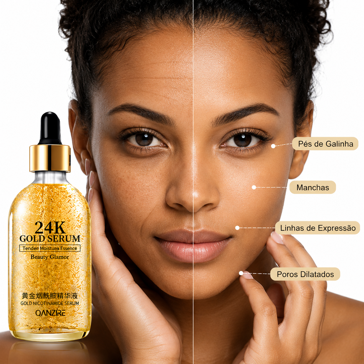 Sérum Anti-envelhecimento com flocos de Ouro